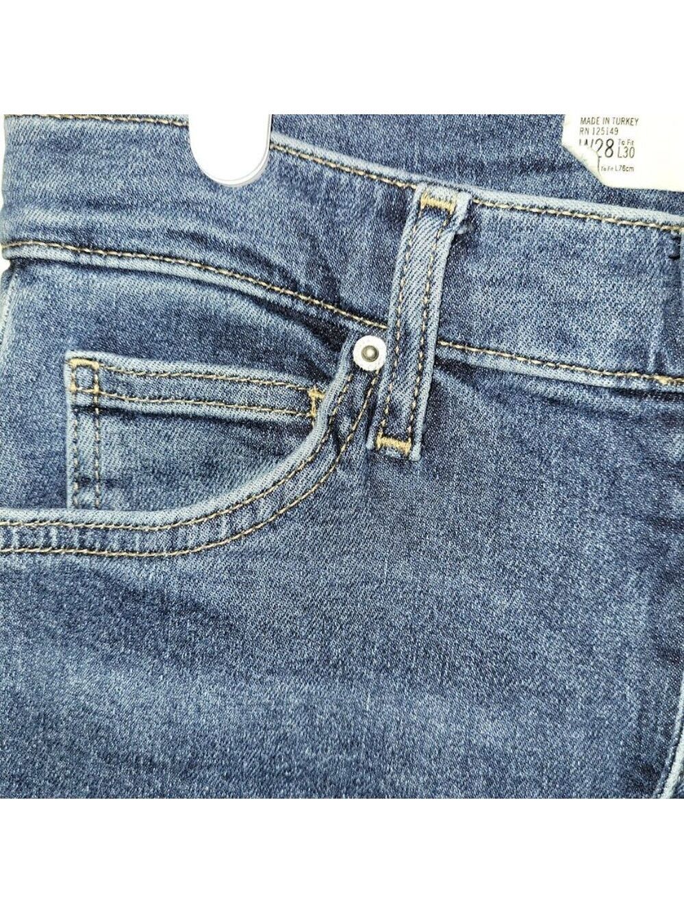 Topshop Moto Jamie Flare Blue Denim Stretch Jeans Women's Size W28 Actual W26 - Picture 6 of 14